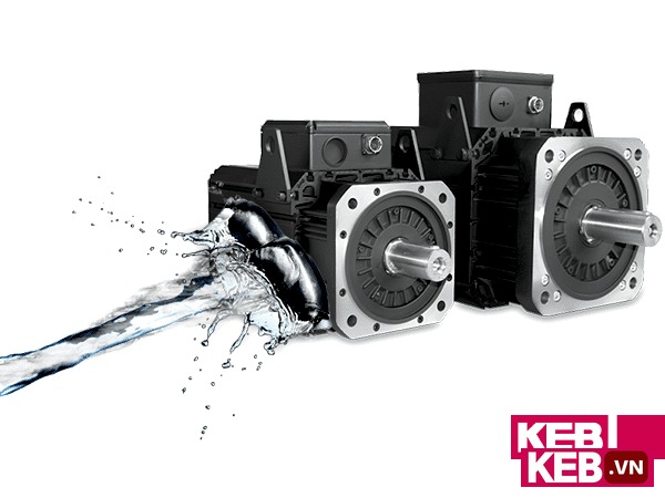 washdown servo motors with a jet of water hitting the side