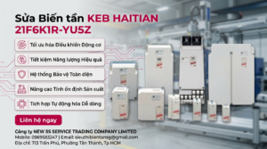 Kỹ thuật viên đo bo công suất khi sửa biến tần KEB HAITIAN 21F6K1R-YU5Z trong phòng kỹ thuật sạch