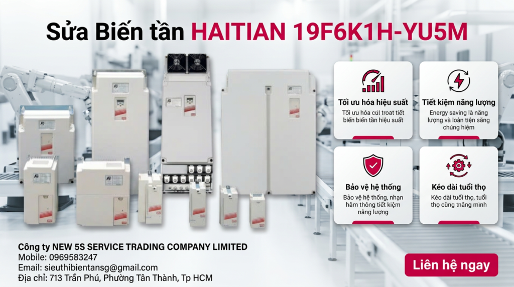 Kỹ thuật viên đo kiểm bo mạch và khối công suất của biến tần HAITIAN 19F6K1H-YU5M trong phòng kỹ thuật sạch