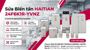Kỹ thuật viên kiểm tra biến tần HAITIAN 24F6K1R-YVNZ trong tủ điện với đồng hồ đo và dây tải giả lập