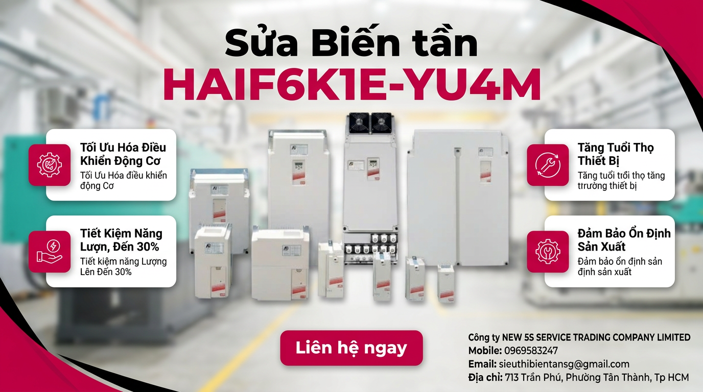 Kỹ thuật viên kiểm tra bo mạch biến tần HAITIAN 16F6K1E-YU4M trên bàn đo có đồng hồ và dụng cụ cách điện
