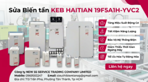 Kỹ thuật viên kiểm tra bo mạch và khối công suất sửa biến tần KEB HAITIAN 19F5A1H-YVC2 trong phòng kỹ thuật sạch