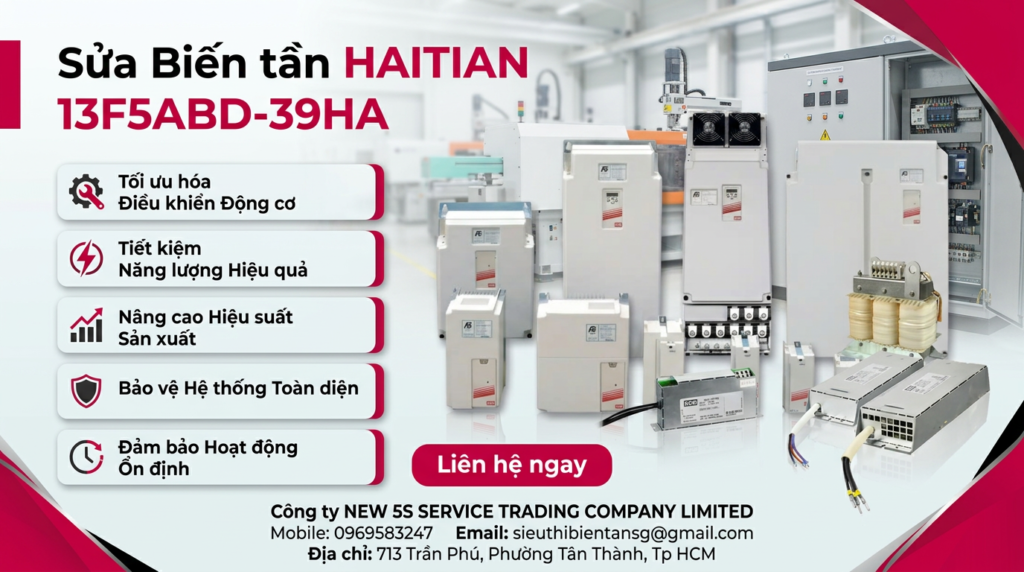 Kỹ thuật viên kiểm tra bo mạch và quạt làm mát của biến tần HAITIAN 13F5ABD-39HA trong xưởng sửa chữa