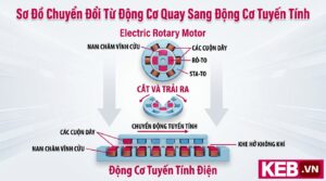 Rotary motor compared to a linear motor inforgraphic